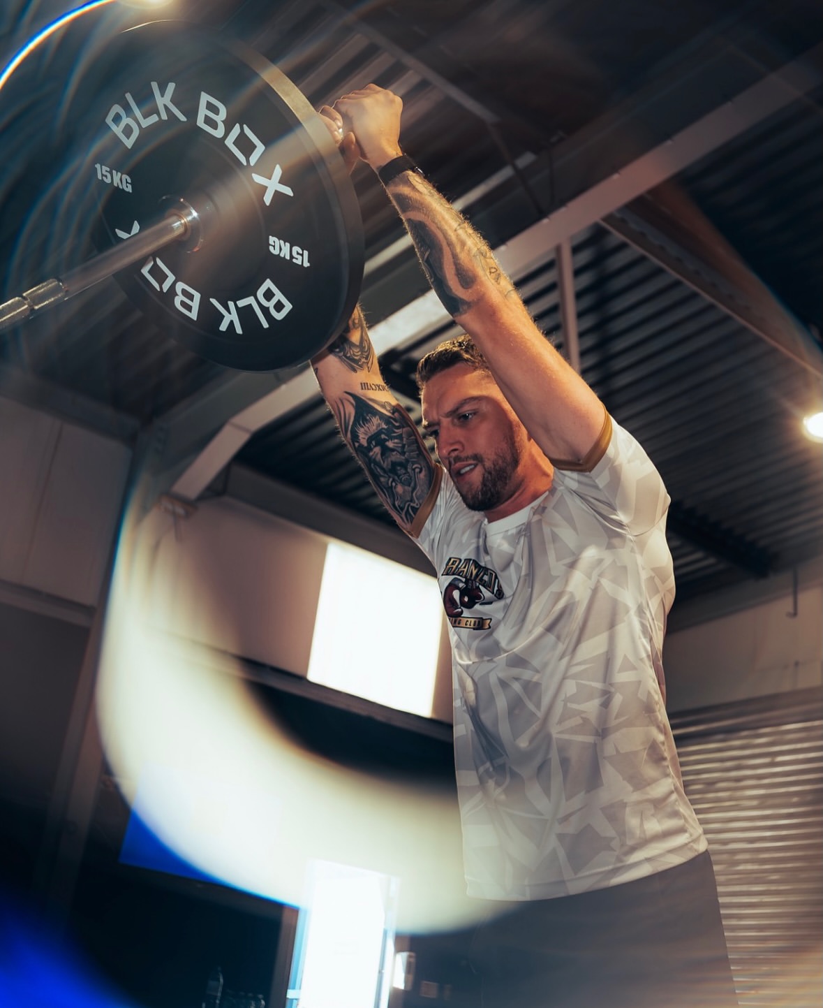 Athlete training overhead strength at the Inner Athlete facility in Yorkshire